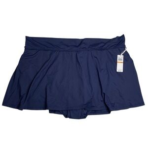 Anne Cole Plus Size Banded Swim Skirt Navy Blue Size 24 W New with Tags